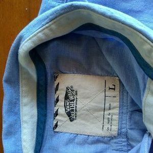 A  large blue vans button down